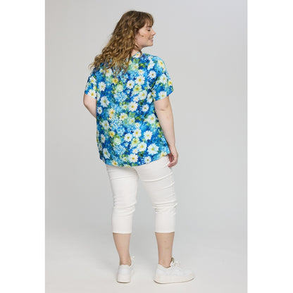 Studio SKimma Blouse Blouse Blue garden with white flowers