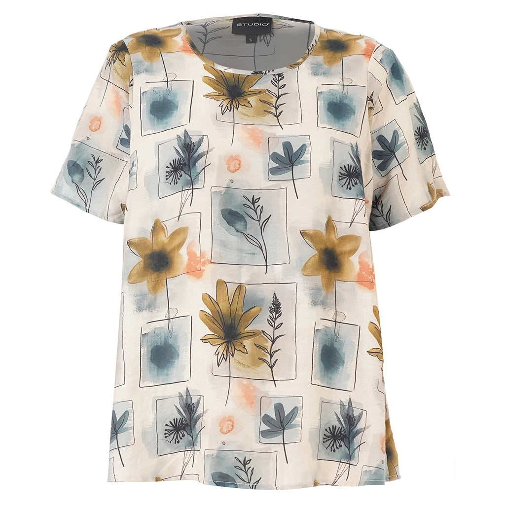 Studio SKimma Blouse Blouse Sand with square details