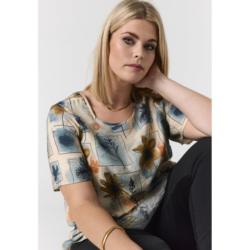 Studio SKimma Blouse Blouse Sand with square details