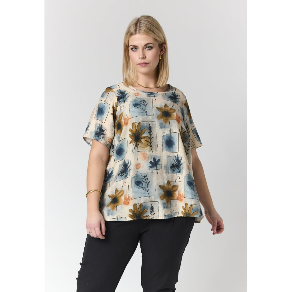 Studio SKimma Blouse Blouse Sand with square details