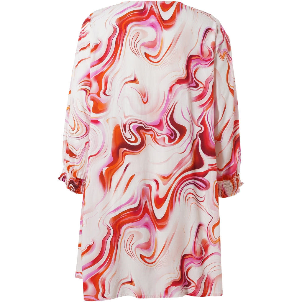 Studio SKinna Shirt Shirt White with orange pink abstract patterns