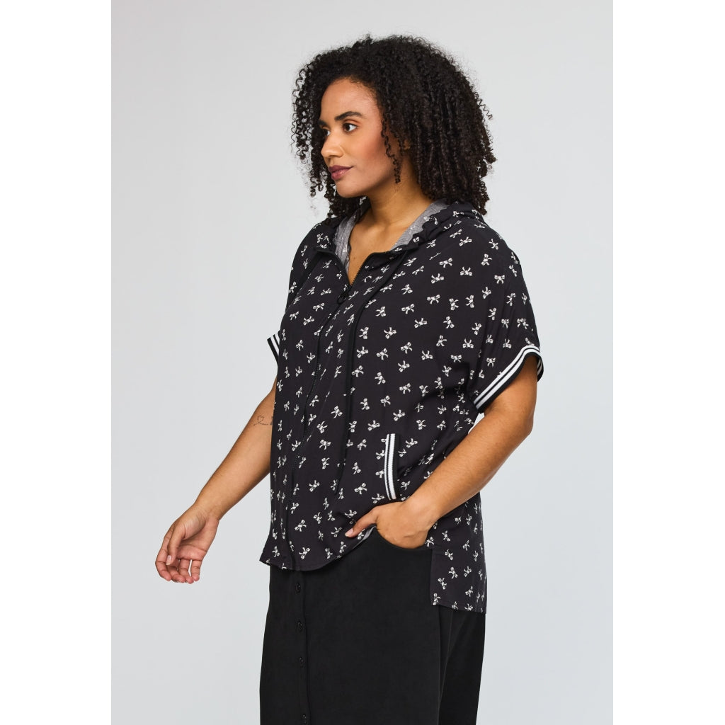 Studio SLilia vest with zipper Vest Black with white