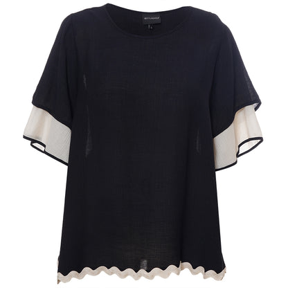 Studio SLone Blouse Blouse Black + Offwhite