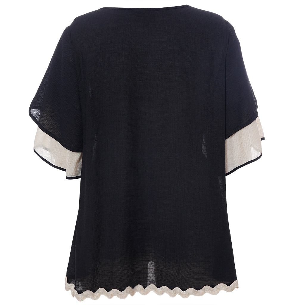 Studio SLone Blouse Blouse Black + Offwhite