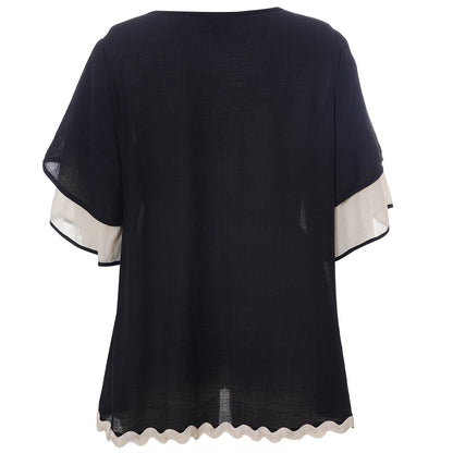 Studio SLone Blouse Blouse Black + Offwhite
