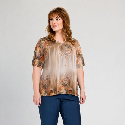 Studio SLone Blouse Blouse Sand board with flowers
