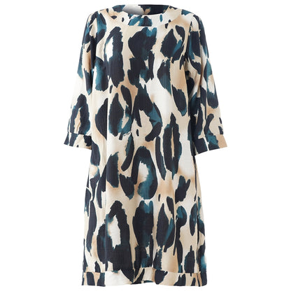 Studio SLonetta Dress Dress Sand with black petrol clouds