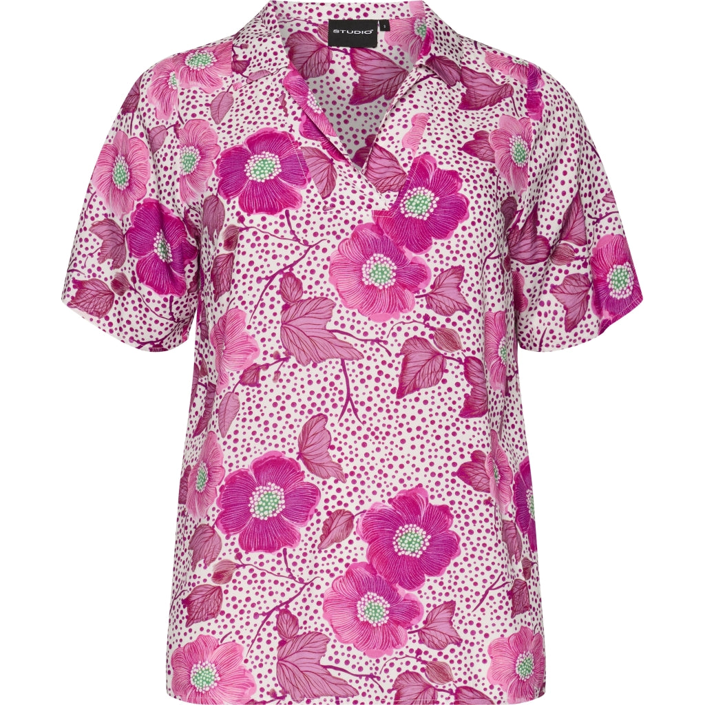 Studio SLonny Blouse Blouse White with pink flowers