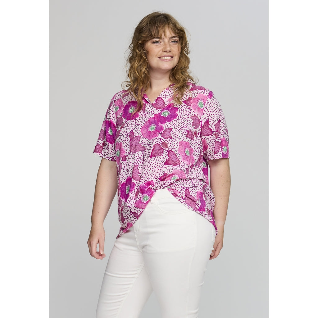 Studio SLonny Blouse Blouse White with pink flowers