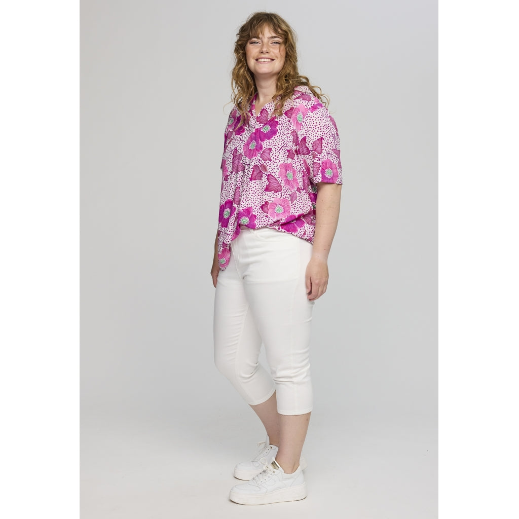 Studio SLonny Blouse Blouse White with pink flowers