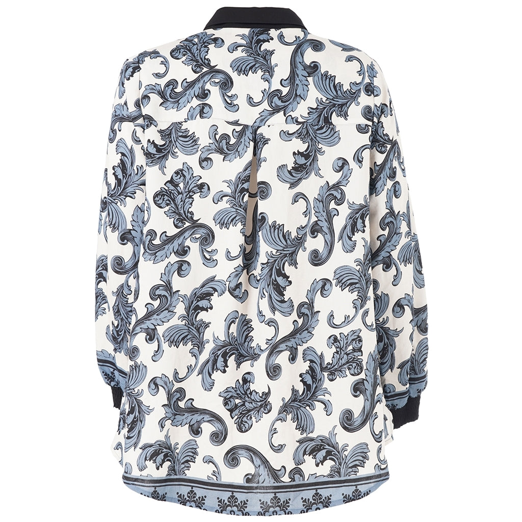 Studio SNicolette Shirt Shirt White with blue black board fabric