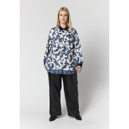 Studio SNicolette Shirt Shirt White with blue black board fabric