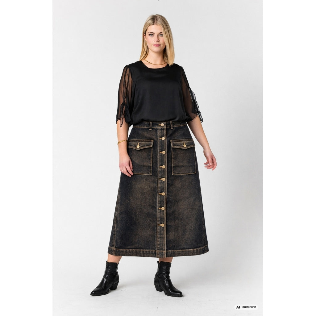 Studio SNoa Skirt Skirt Blue with gold spray