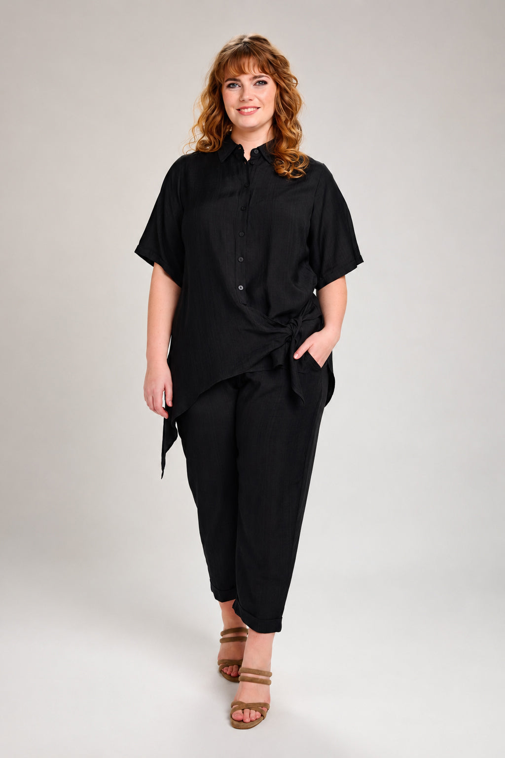 Studio SOda Shirt with knot Shirt Black