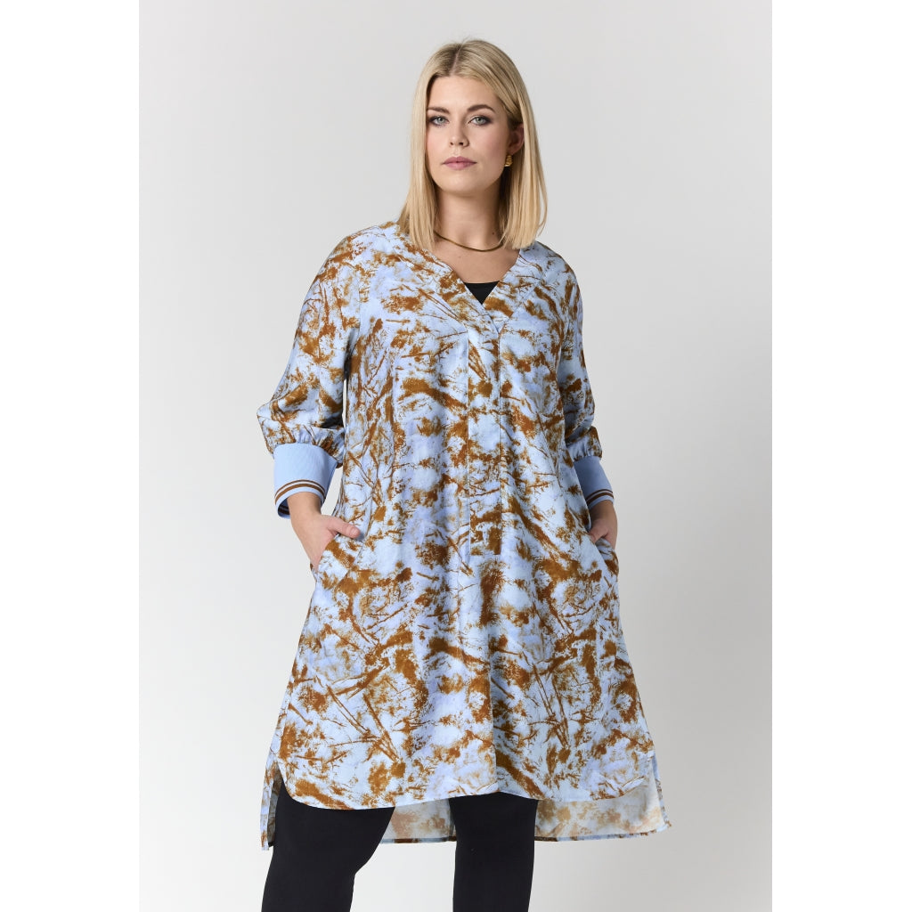 Studio SSolenne Tunic Tunic Light blue + brown pattern