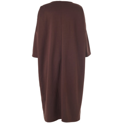 Studio STahlia Dress with leather pocket Dress Brown