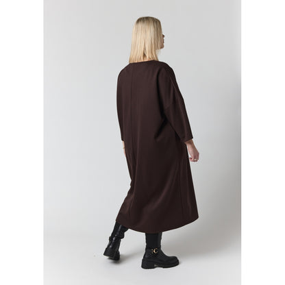 Studio STahlia Dress with leather pocket Dress Brown