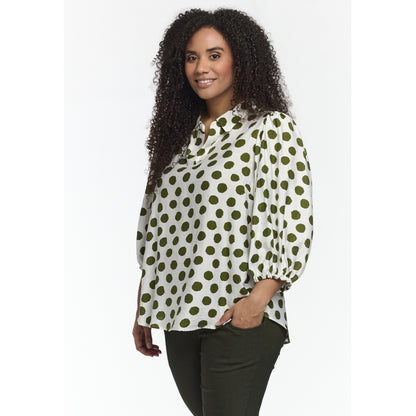 Studio STiff Shirt Shirt White with green dots