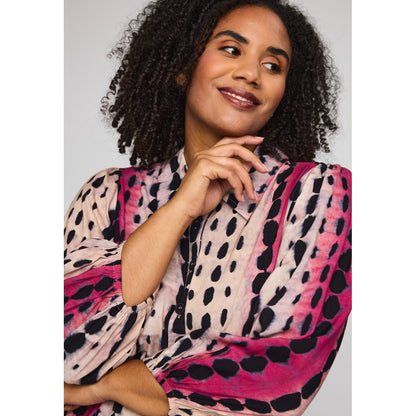 Studio STiff Shirt Shirt Pink black dot print