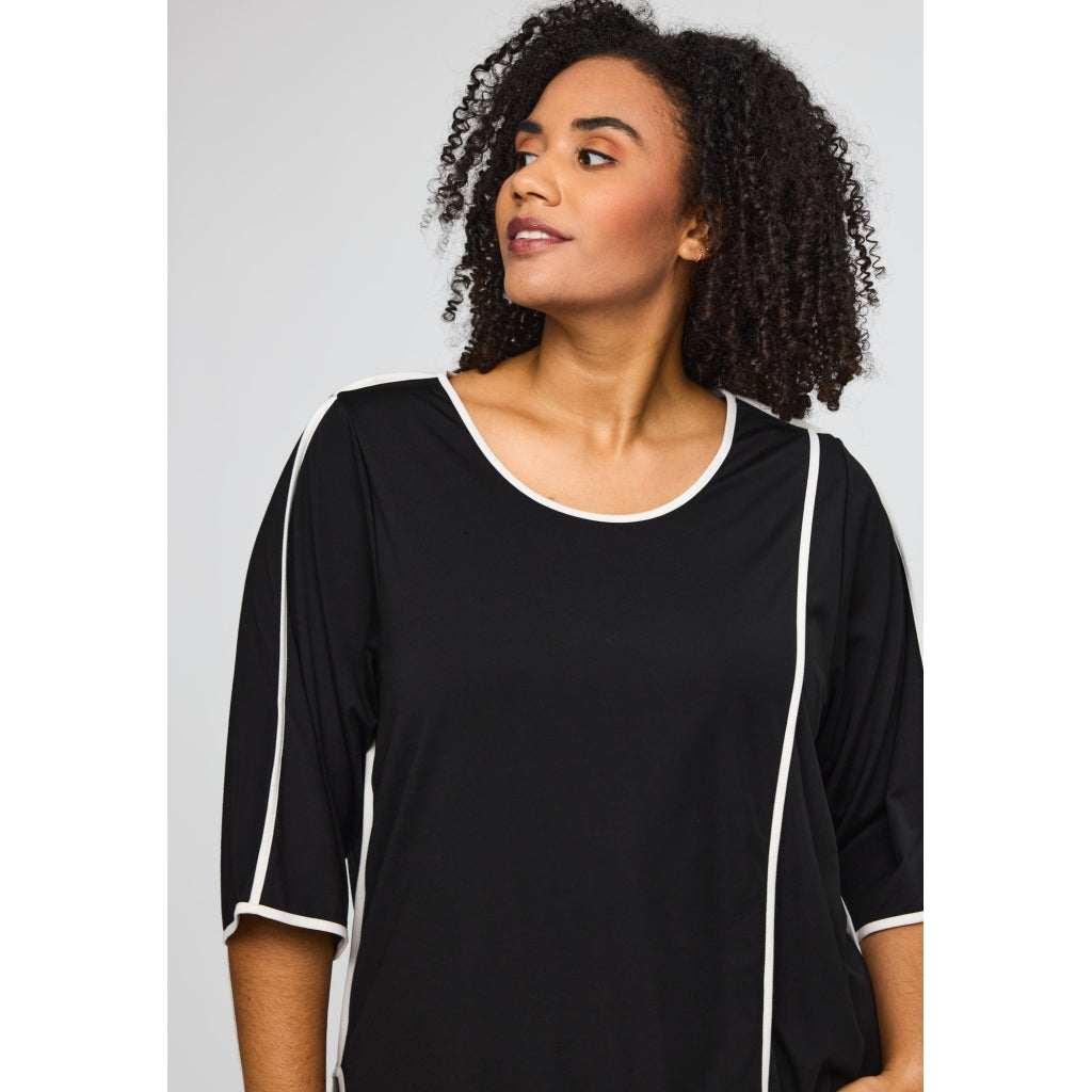 Studio STova Blouse with white tape Blouse Black