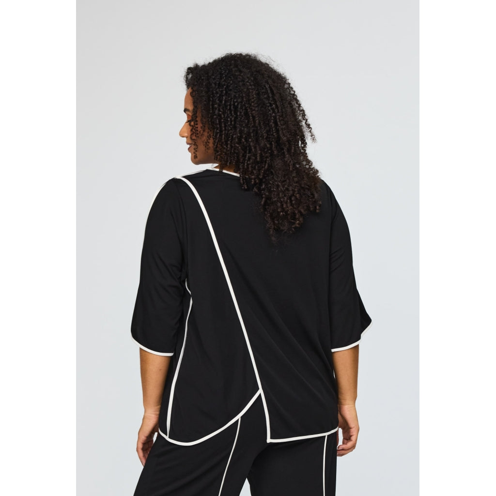 Studio STova Blouse with white tape Blouse Black
