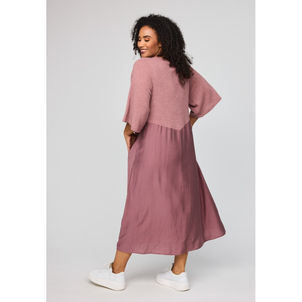 Studio SYrsa Long Dress with knit Long Dress Rose