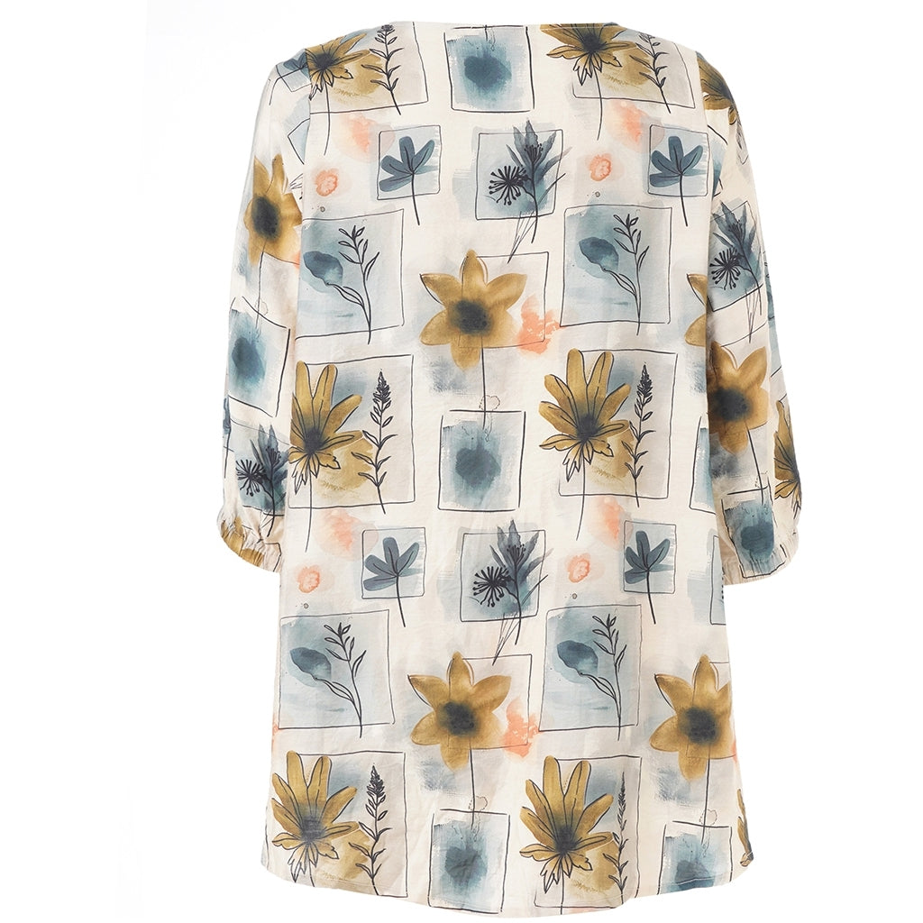 Studio SYvonne Tunic Tunic Sand with square details