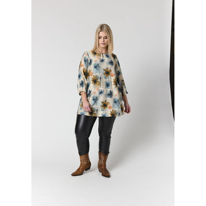 Studio SYvonne Tunic Tunic Sand with square details