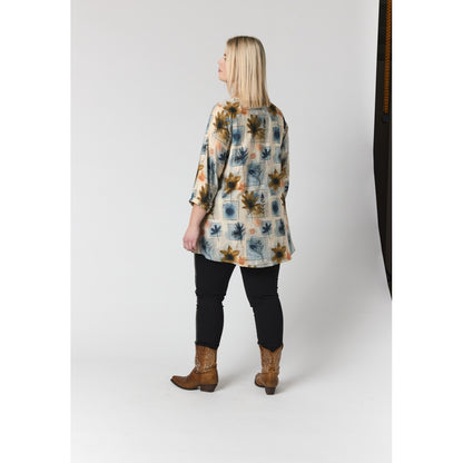 Studio SYvonne Tunic Tunic Sand with square details