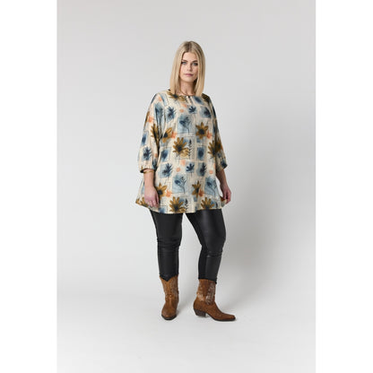 Studio SYvonne Tunic Tunic Sand with square details